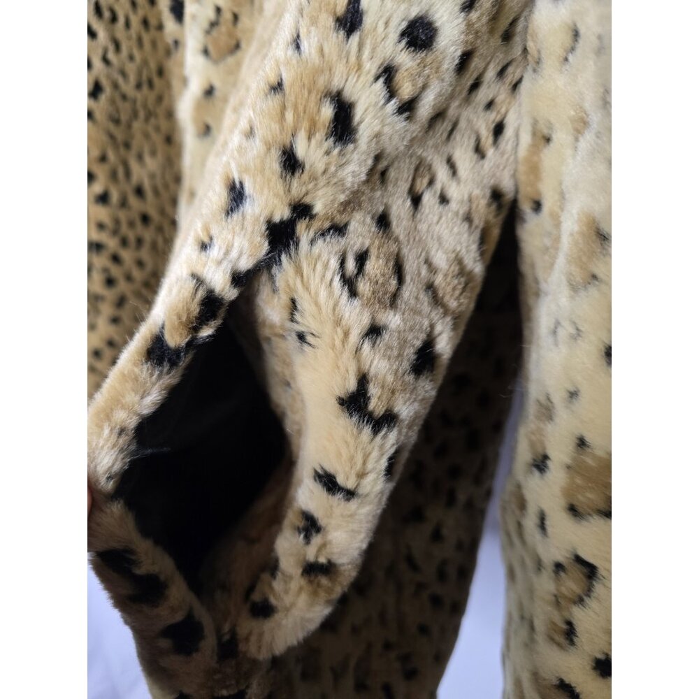 Unreal Fur Wild Cat Leopard Print Jacket Coat Women's Size 16-Vintage- Y2K - Picture 15 of 16
